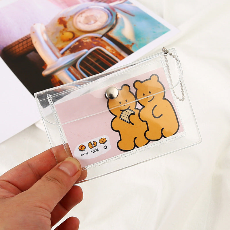 Girl Heart Laser Coin Purse PVC Transparent Card Cover