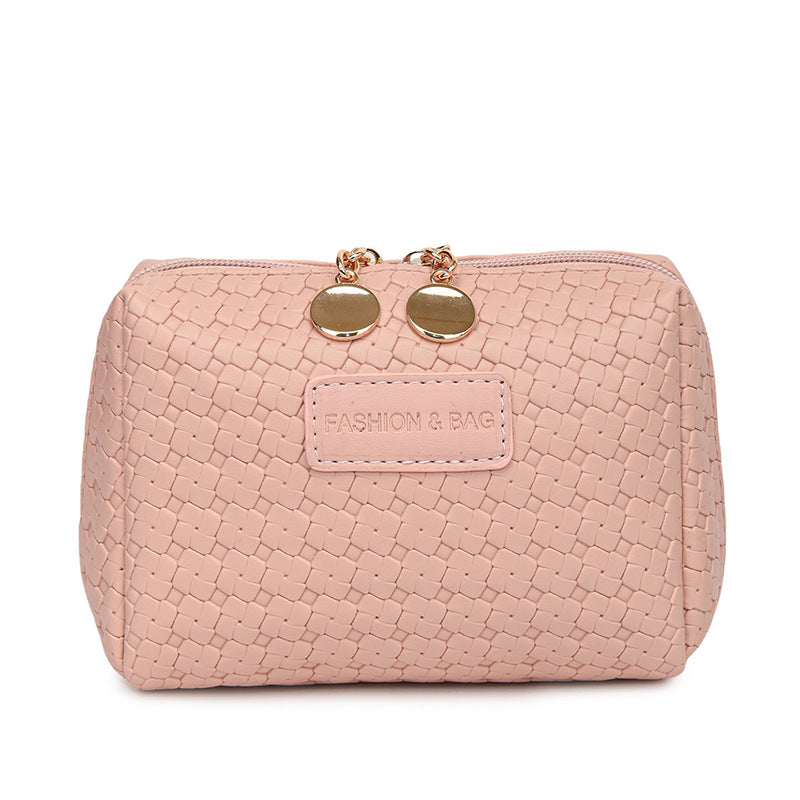 Classic Style Woven Pattern Cosmetic Bag