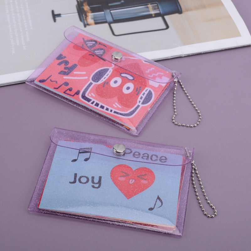Girl Heart Laser Coin Purse PVC Transparent Card Cover